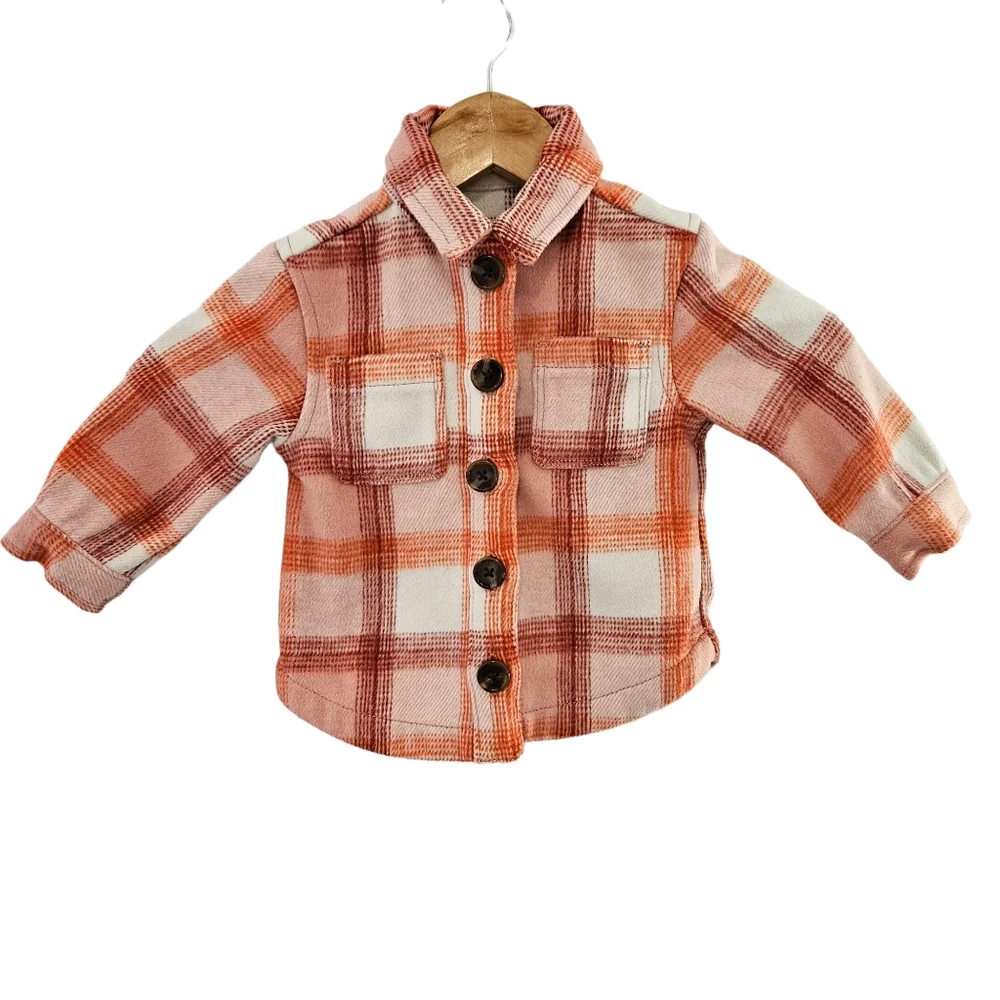 Old Navy Toddler Kids Flannel Plaid Shacket Jacket